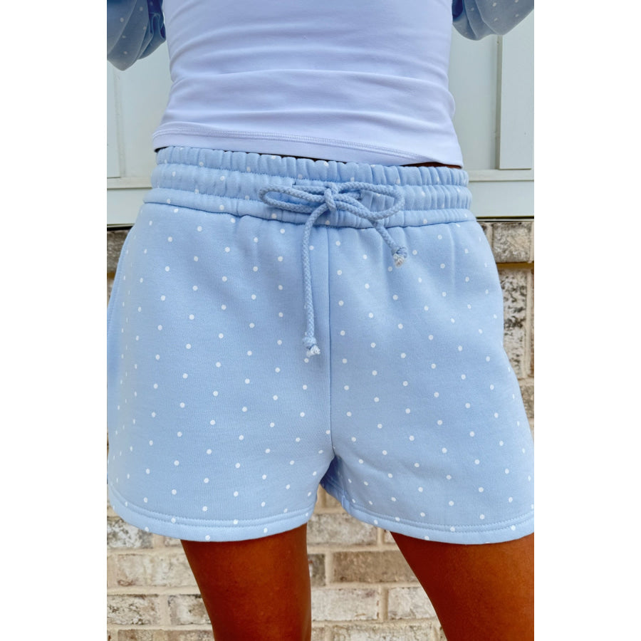 Pink Polka Dot Printed Oversized Hoodie Casual Shorts 2pcs Set Two Piece Sets/Short Sets