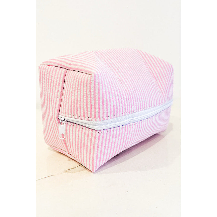 Pink Seersucker Makeup Bag WS 600 Accessories