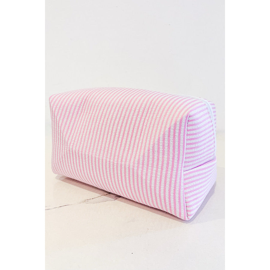 Pink Seersucker Makeup Bag WS 600 Accessories