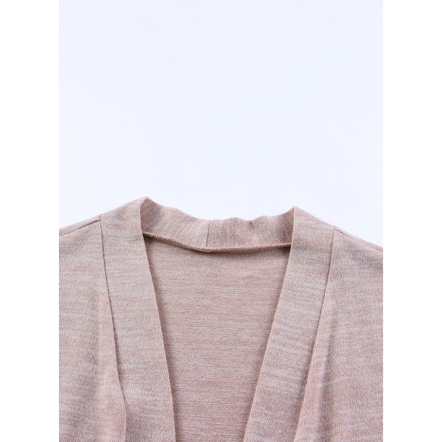 Pink Tunic Back Open Front Cardigan with Pockets Sweaters & Cardigans/Cardigans