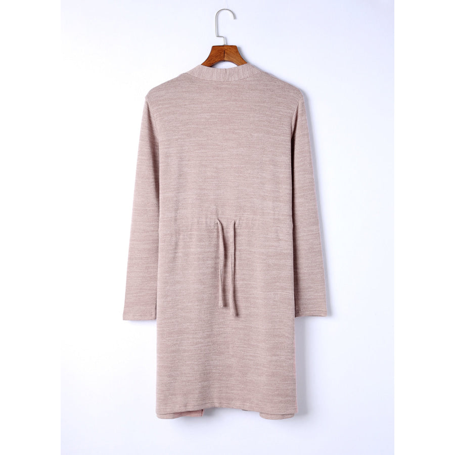 Pink Tunic Back Open Front Cardigan with Pockets Sweaters & Cardigans/Cardigans