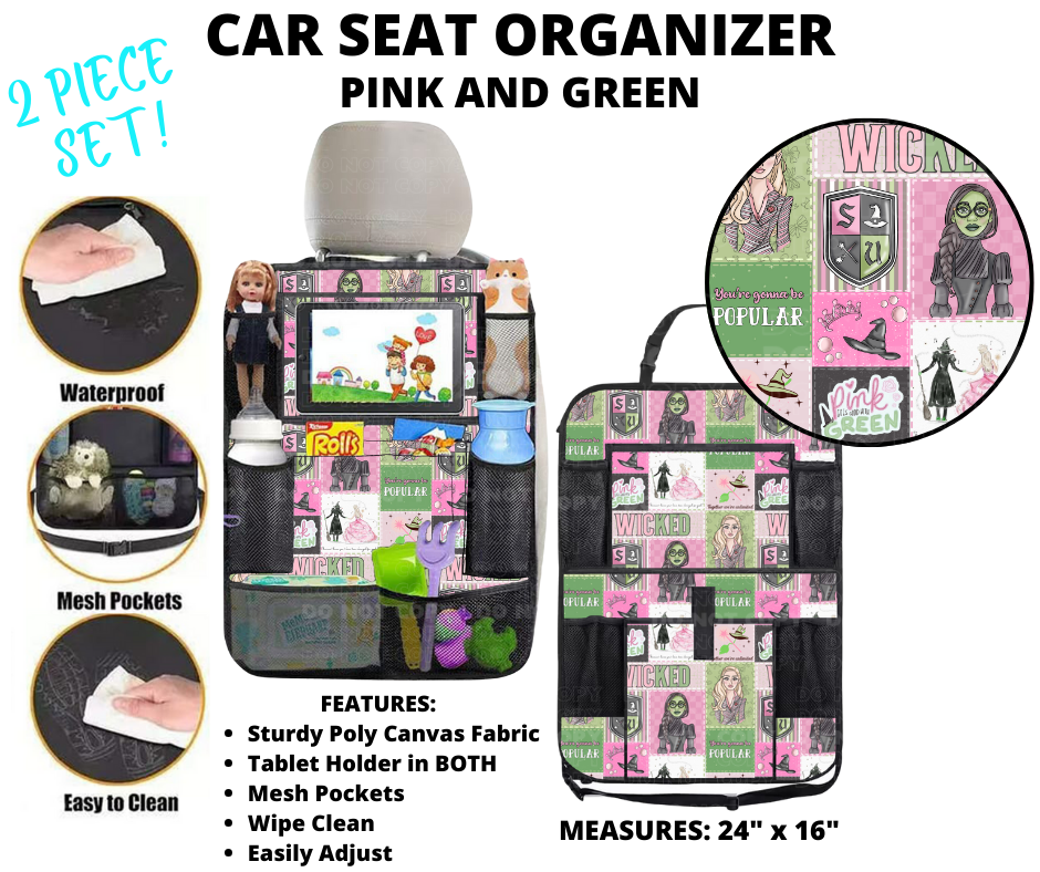 Preorder Custom 2-Piece Car Seat Organisers - Closes 2 Jan - ETA mid Apr 2025