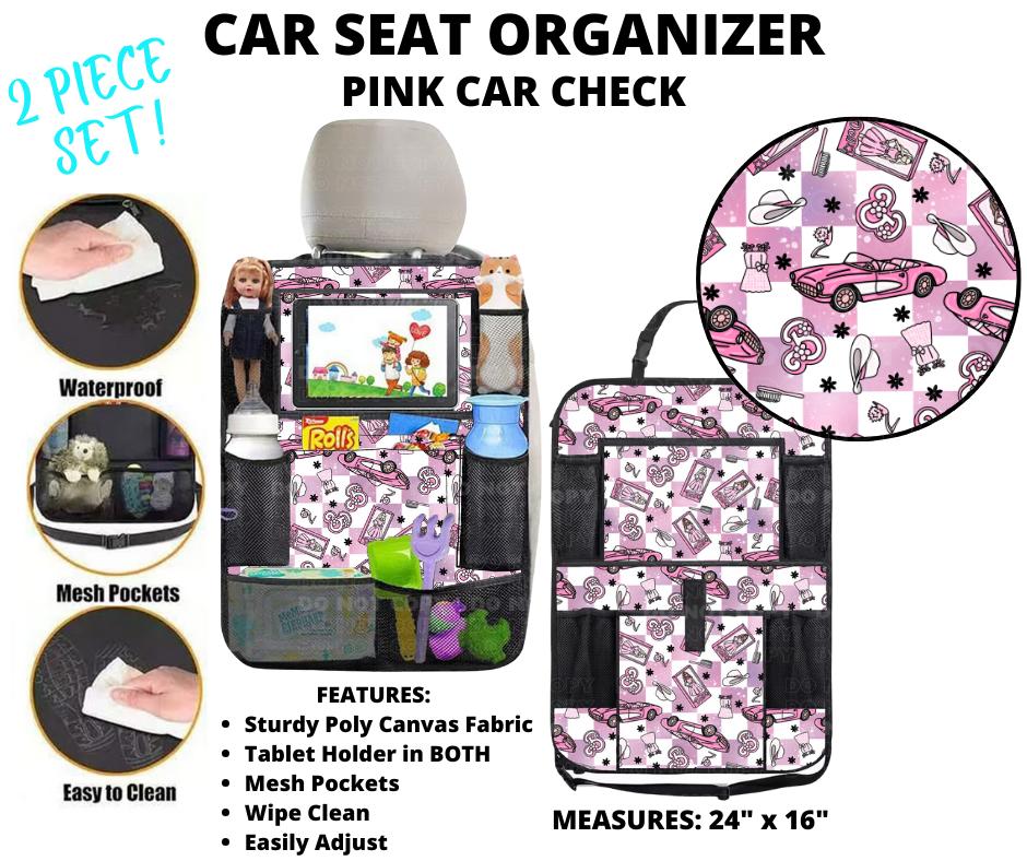 Preorder Custom 2-Piece Car Seat Organisers - Closes 2 Jan - ETA mid Apr 2025