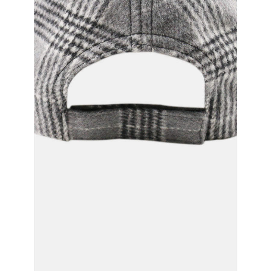 Plaid Adjustable Cotton Baseball Cap Apparel and Accessories