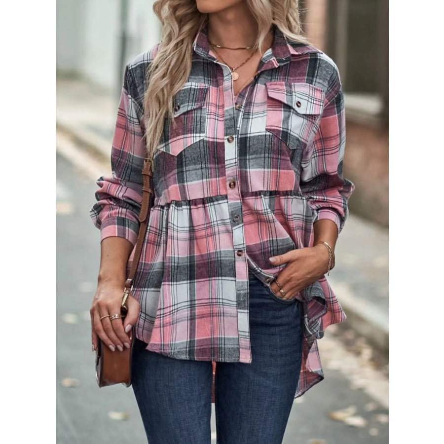 Plaid Button-Down Long Sleeve Shirt Apparel and Accessories