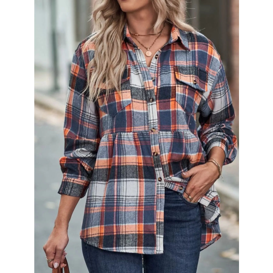 Plaid Button-Down Long Sleeve Shirt Apparel and Accessories