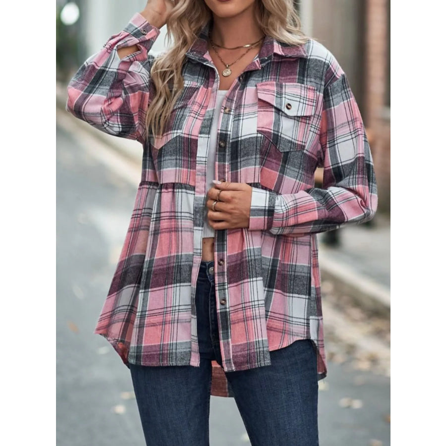 Plaid Button-Down Long Sleeve Shirt Apparel and Accessories