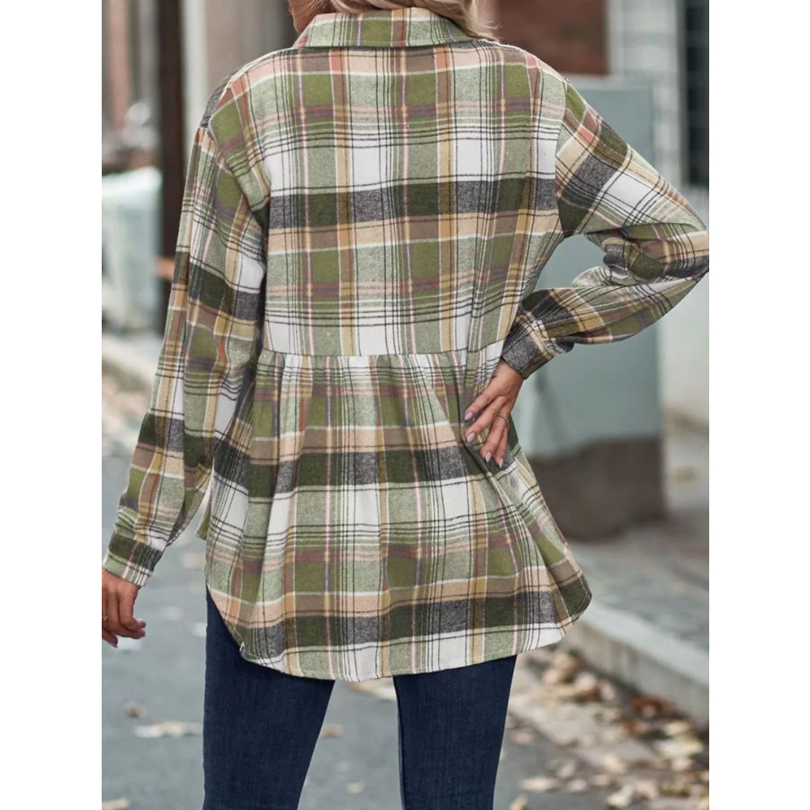 Plaid Button-Down Long Sleeve Shirt Apparel and Accessories