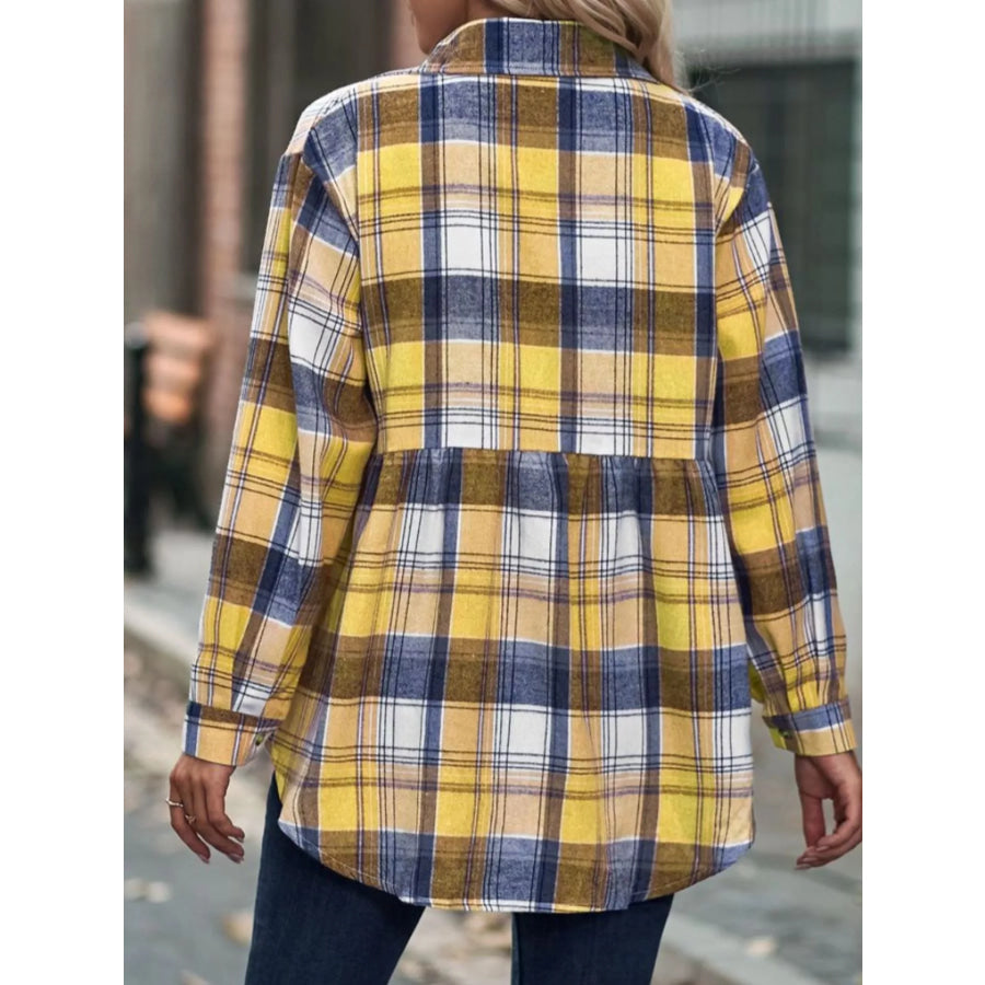 Plaid Button-Down Long Sleeve Shirt Apparel and Accessories