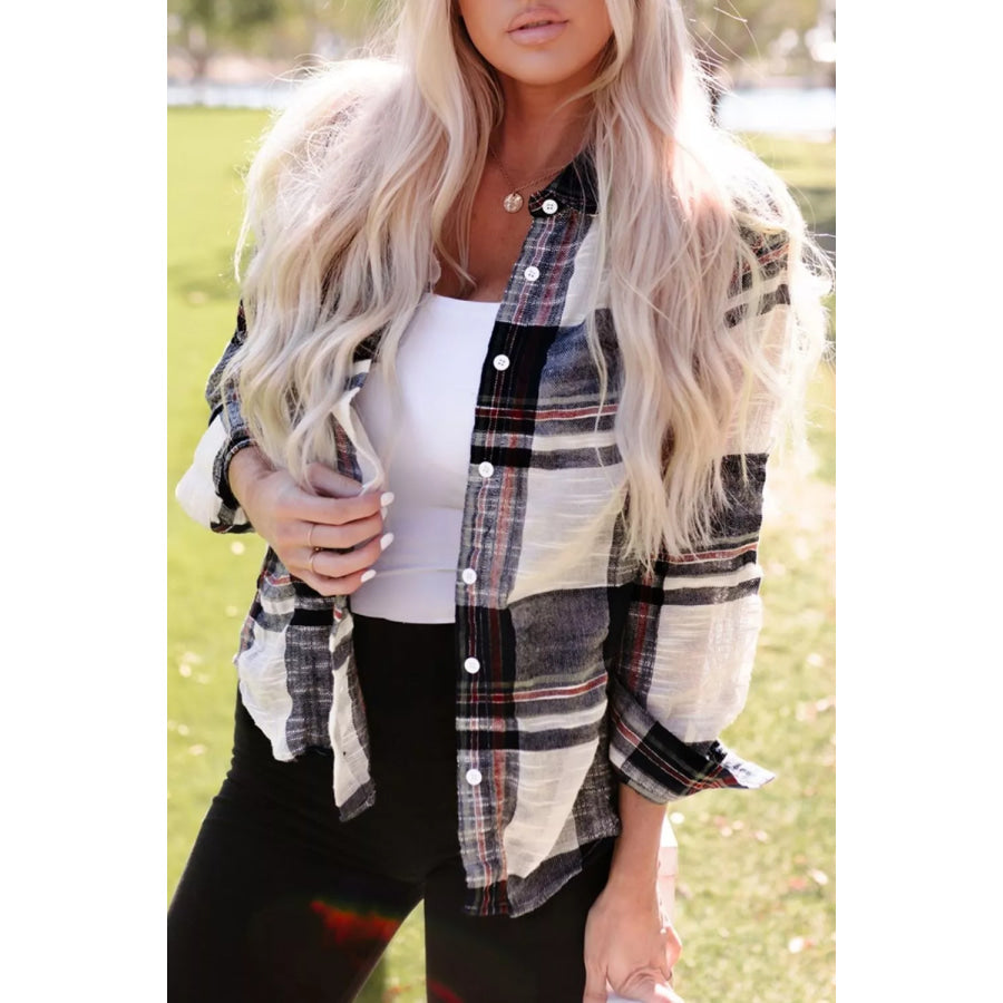 Plaid Button-Down Long Sleeve Shirt Apparel and Accessories