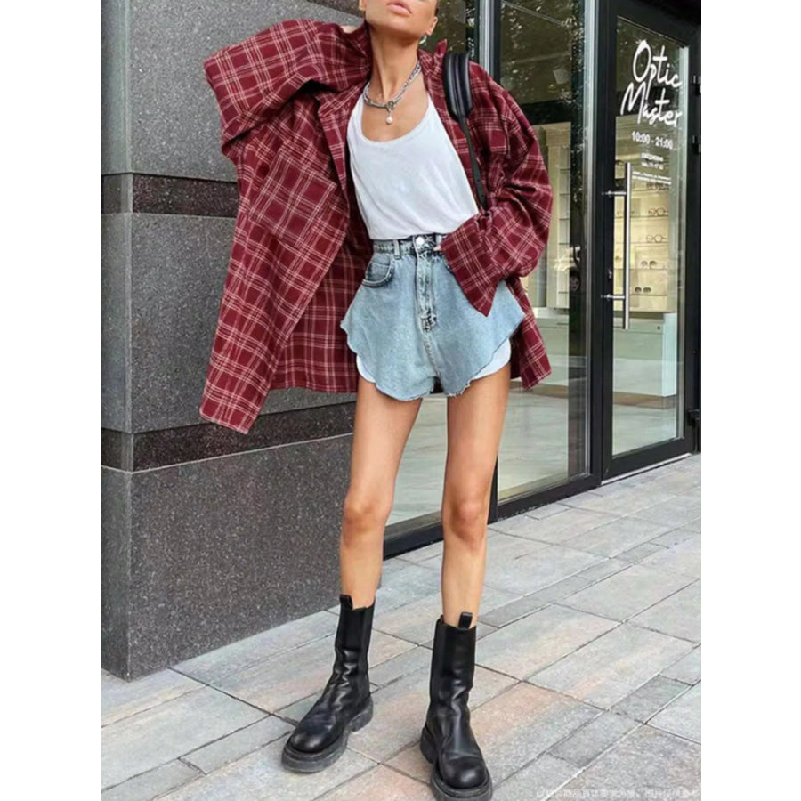 Plaid Button-Down Long Sleeve Shirt Apparel and Accessories