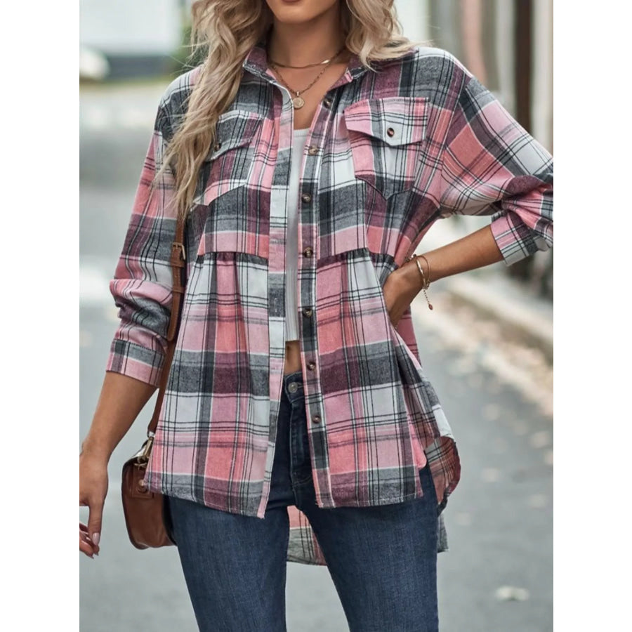 Plaid Button-Down Long Sleeve Shirt Apparel and Accessories