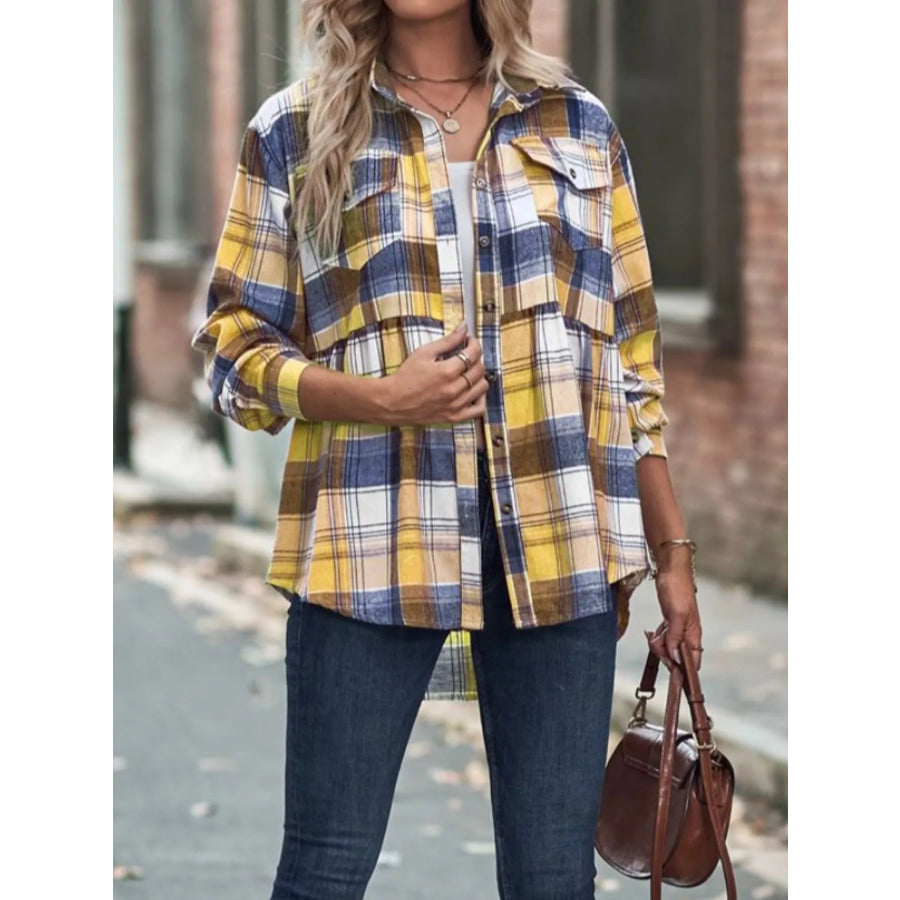 Plaid Button-Down Long Sleeve Shirt Apparel and Accessories
