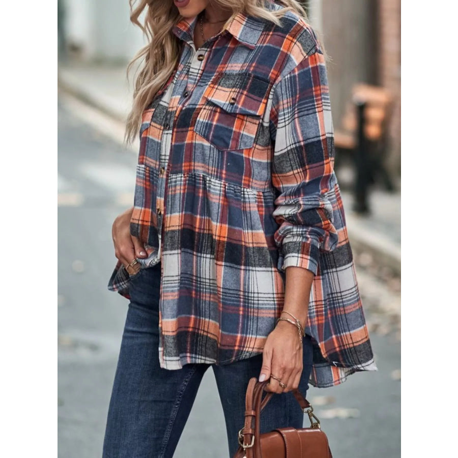 Plaid Button-Down Long Sleeve Shirt Apparel and Accessories