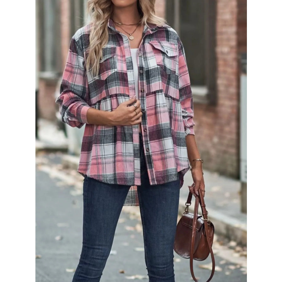 Plaid Button-Down Long Sleeve Shirt Apparel and Accessories