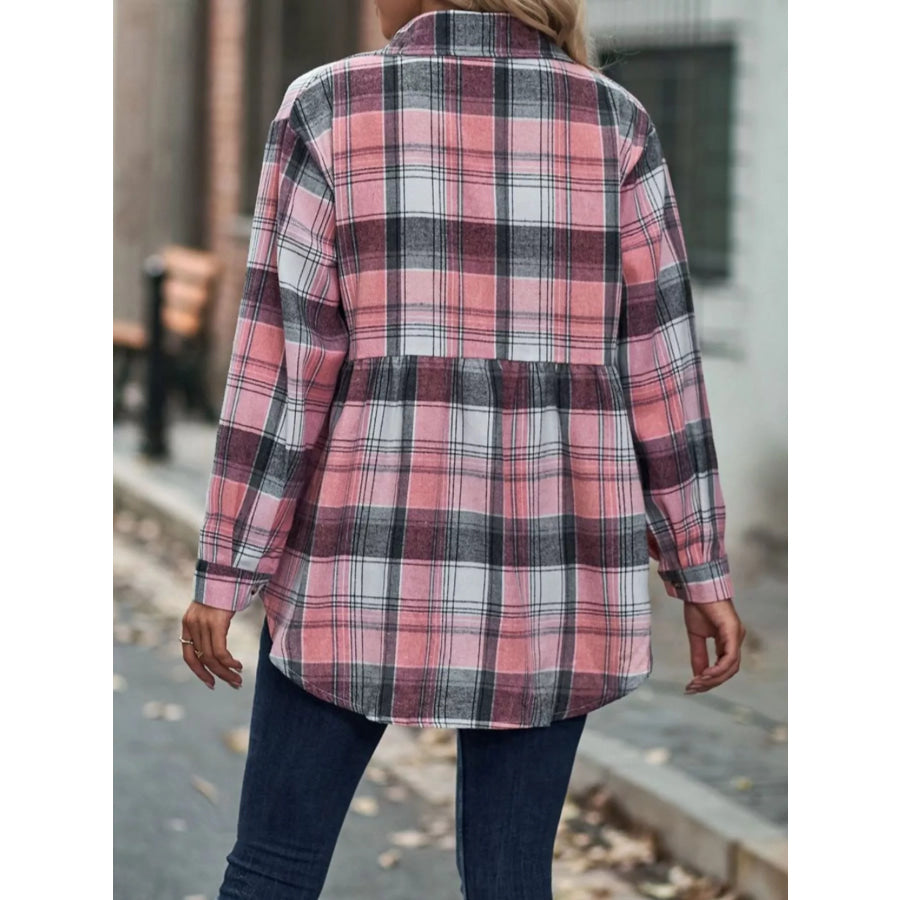 Plaid Button-Down Long Sleeve Shirt Apparel and Accessories
