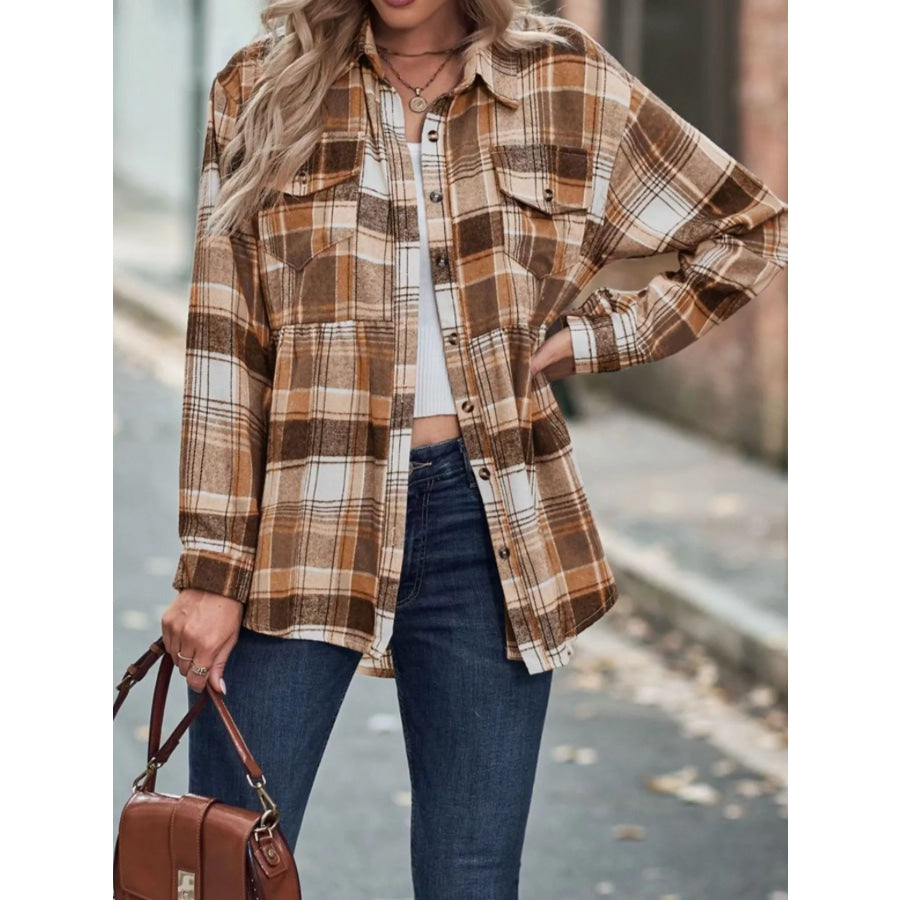 Plaid Button-Down Long Sleeve Shirt Apparel and Accessories