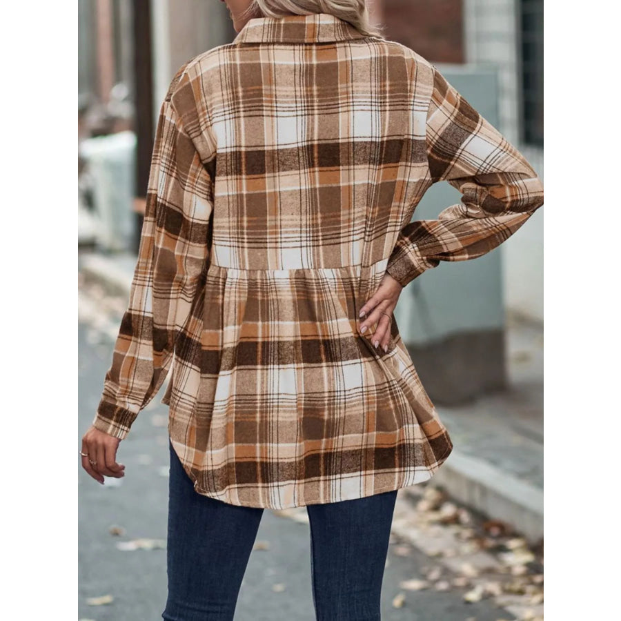 Plaid Button-Down Long Sleeve Shirt Apparel and Accessories