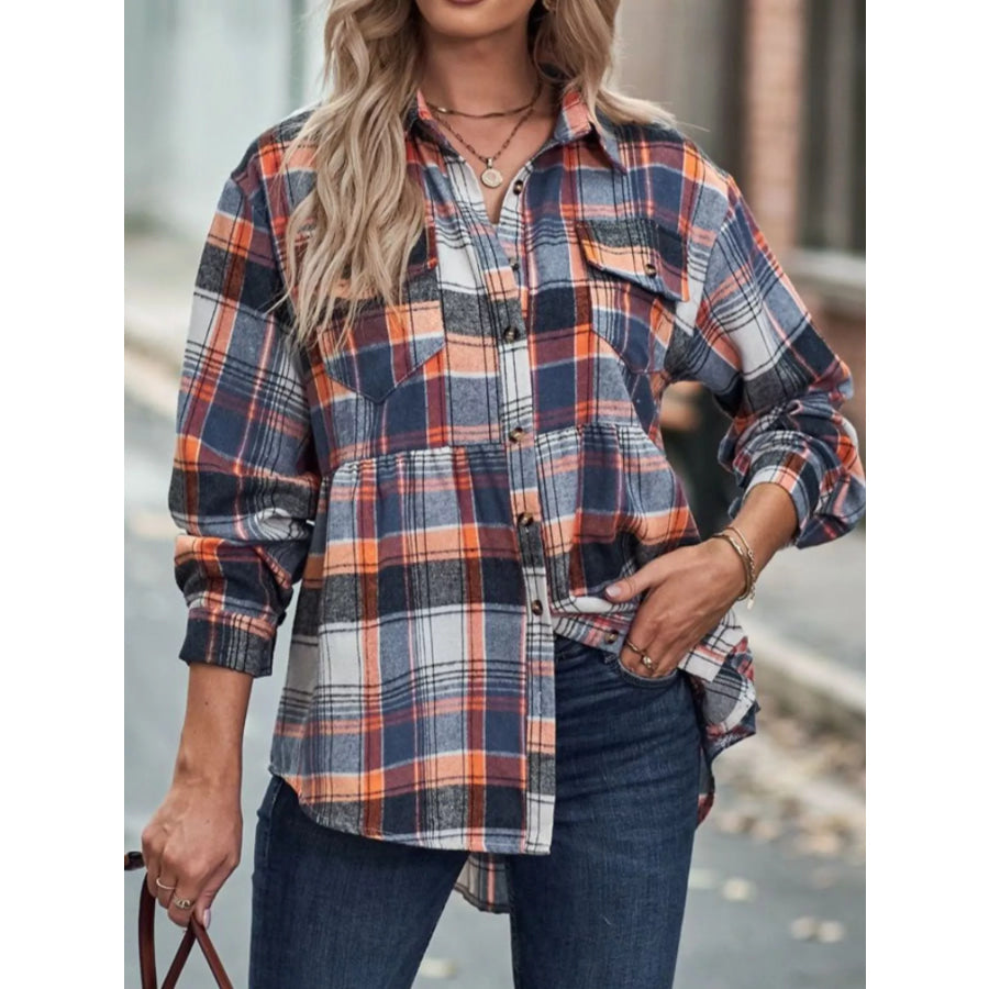 Plaid Button-Down Long Sleeve Shirt Apparel and Accessories