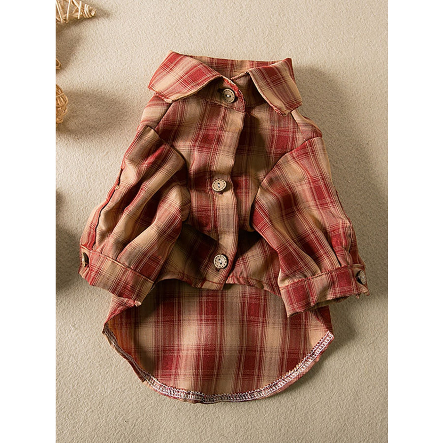 Plaid Button-Down Pet Shirt Apparel and Accessories