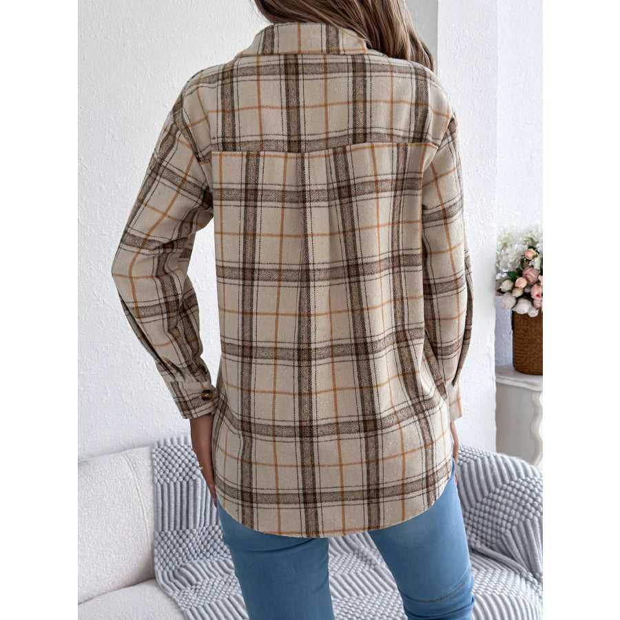 Plaid Button-Down Shacket Apparel and Accessories