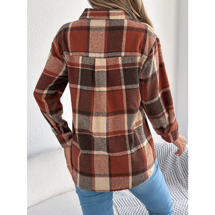 Plaid Button-Down Shacket Apparel and Accessories
