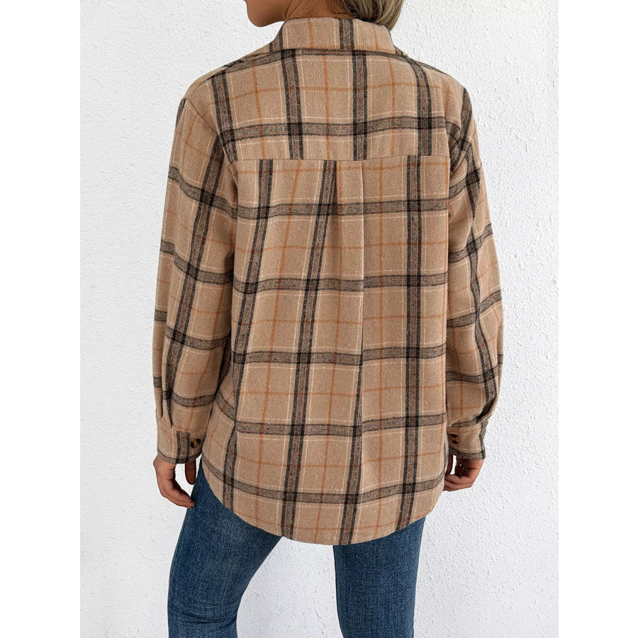 Plaid Button-Down Shacket Apparel and Accessories