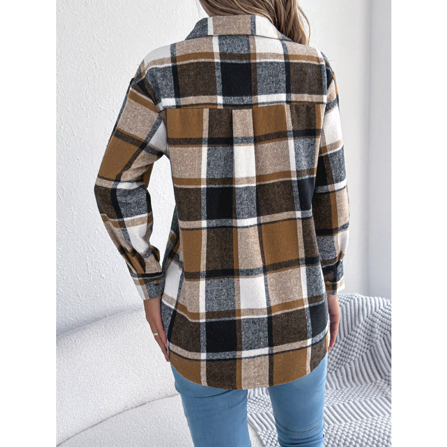 Plaid Button-Down Shacket Apparel and Accessories