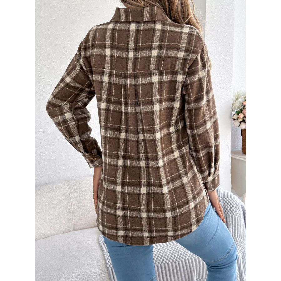 Plaid Button-Down Shacket Apparel and Accessories