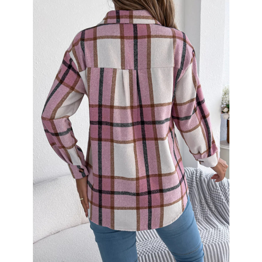Plaid Button-Down Shacket Apparel and Accessories