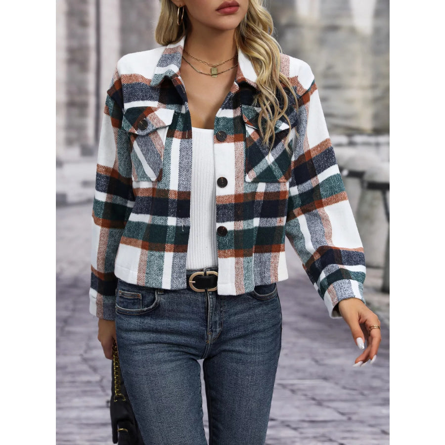 Plaid Button-Up Jacket Black Forest / S Apparel and Accessories