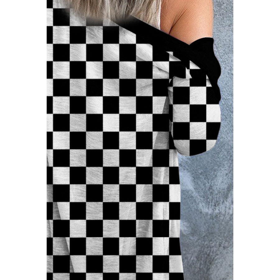 Plaid Button Up Long Sleeve Cover Up Apparel and Accessories