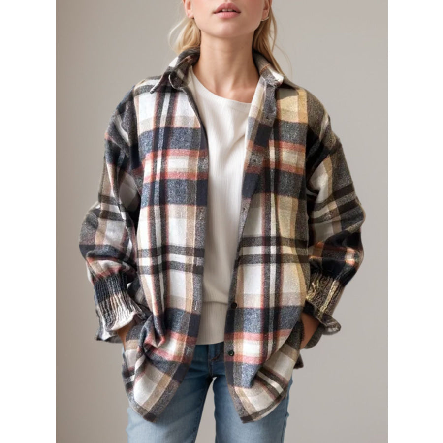 Plaid Button Up Long Sleeve Shirt Apparel and Accessories