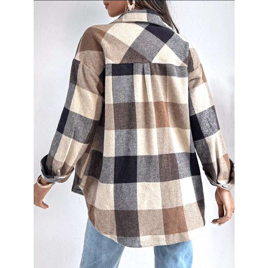 Plaid Button-Up Long Sleeve Shirt Apparel and Accessories