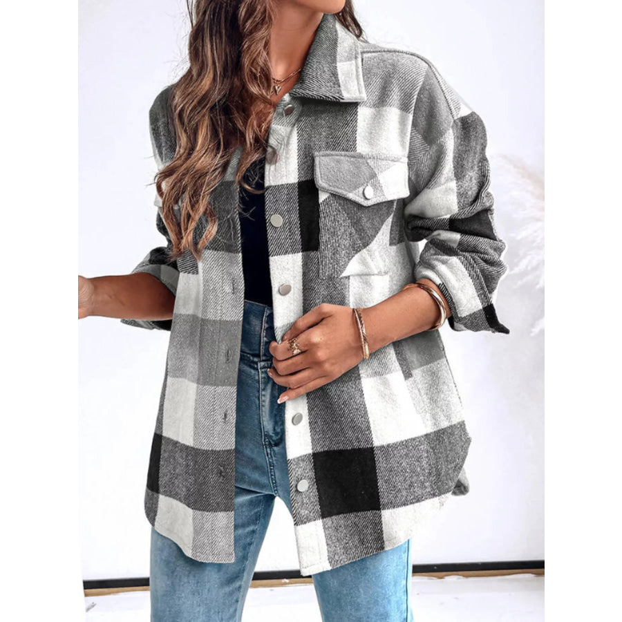 Plaid Button-Up Long Sleeve Shirt Apparel and Accessories