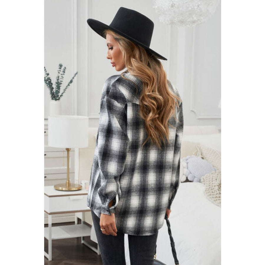 Plaid Button Up Long Sleeve Shirt Apparel and Accessories