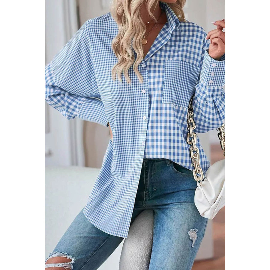 Plaid Button Up Long Sleeve Shirt Apparel and Accessories