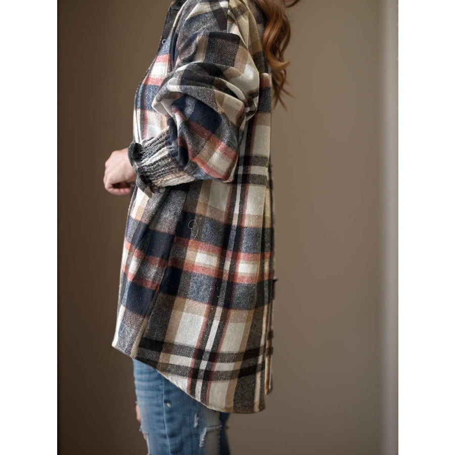 Plaid Button Up Long Sleeve Shirt Multicolor / S Apparel and Accessories