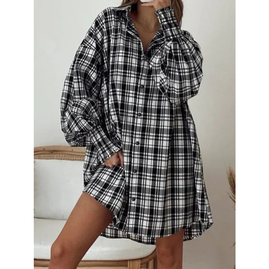 Plaid Button Up Long Sleeve Shirt Apparel and Accessories