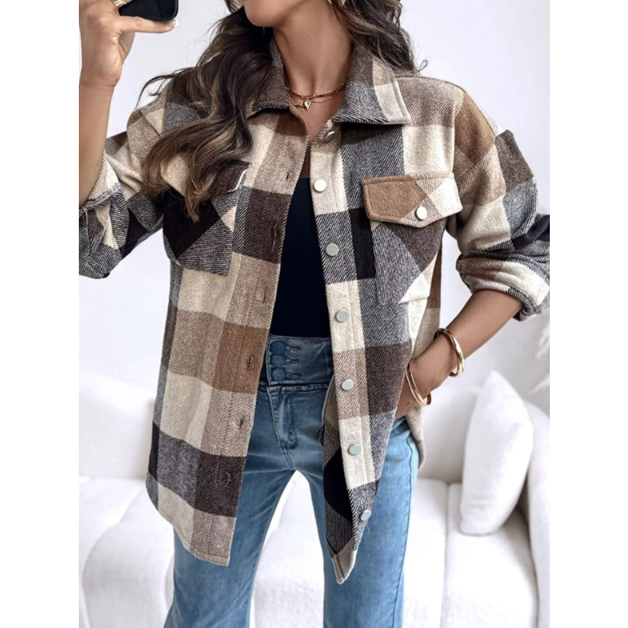 Plaid Button-Up Long Sleeve Shirt Apparel and Accessories