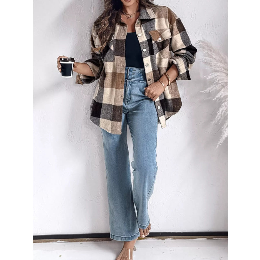 Plaid Button-Up Long Sleeve Shirt Apparel and Accessories