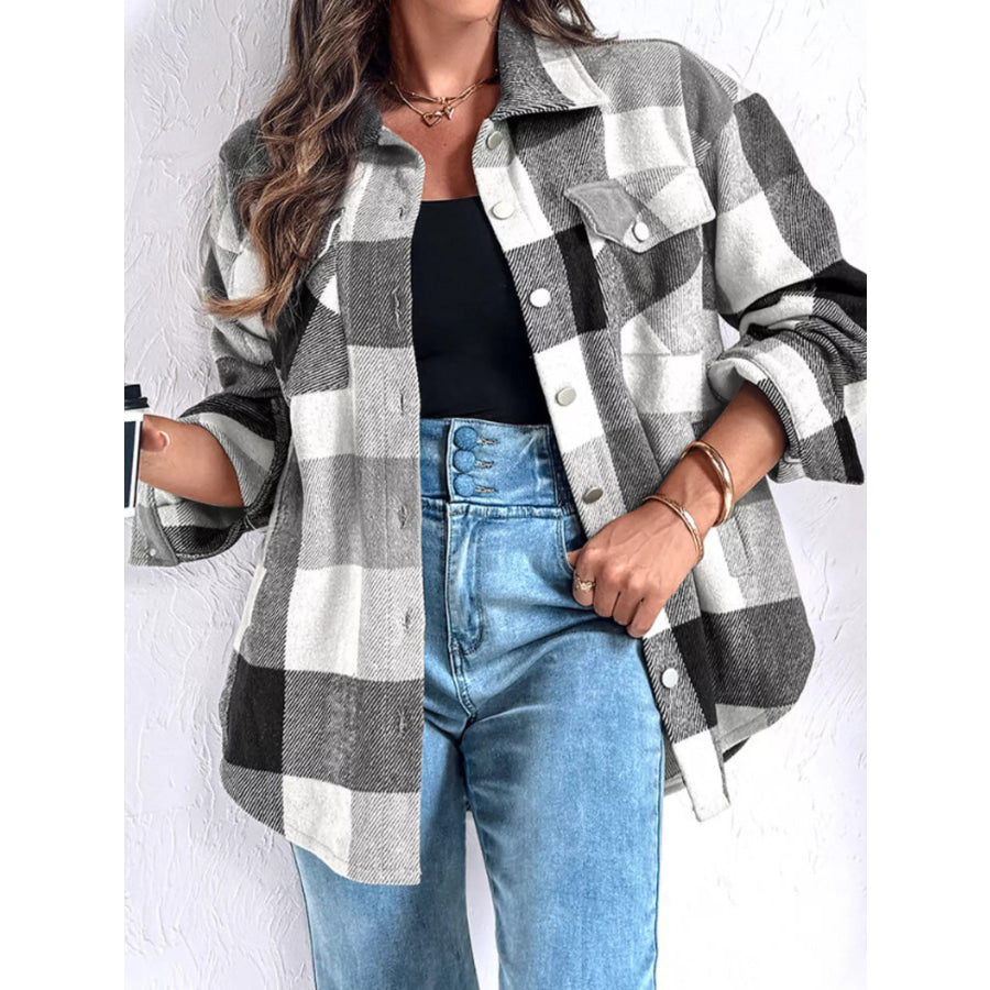Plaid Button-Up Long Sleeve Shirt Apparel and Accessories