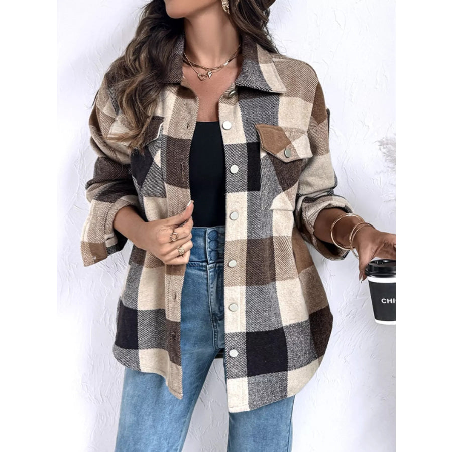Plaid Button-Up Long Sleeve Shirt Apparel and Accessories