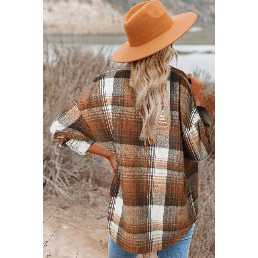 Plaid Button Up Shacket Apparel and Accessories