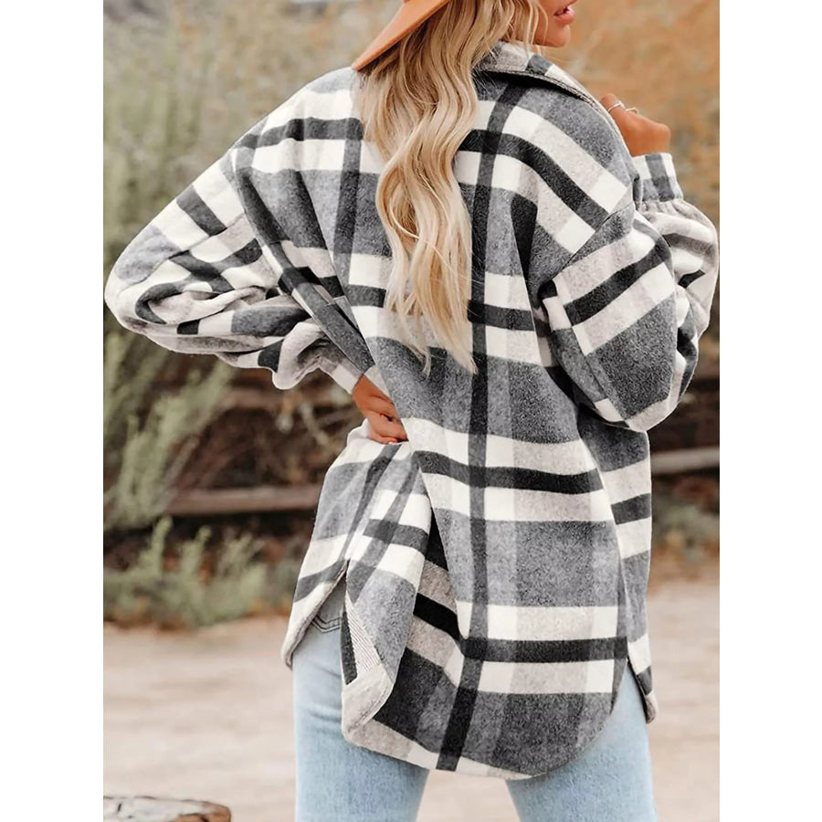 Plaid Button Up Shacket Apparel and Accessories