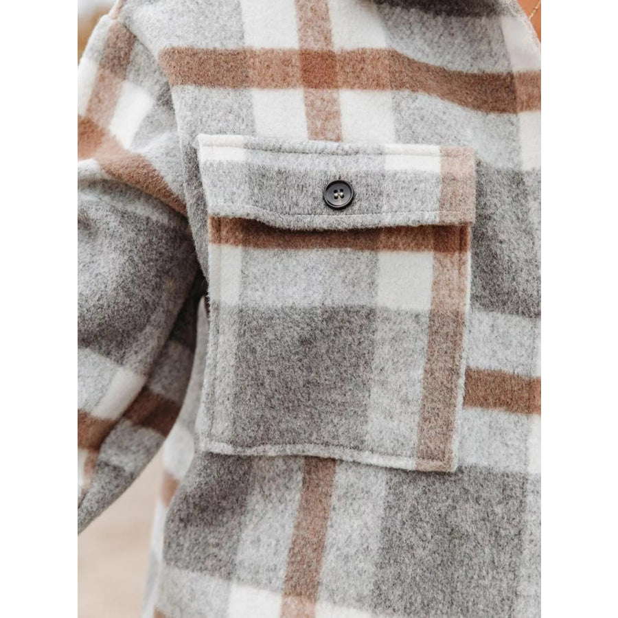 Plaid Button Up Shacket Apparel and Accessories