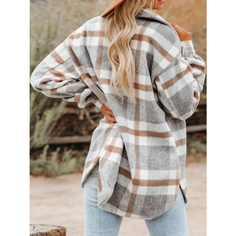 Plaid Button Up Shacket Apparel and Accessories