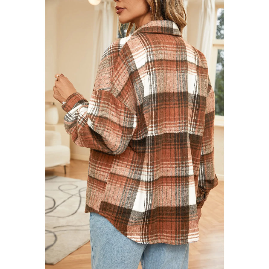 Plaid Button Up Shacket Apparel and Accessories