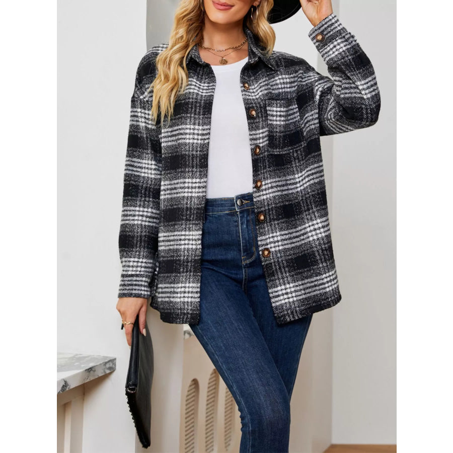 Plaid Button-Up Shirt Apparel and Accessories