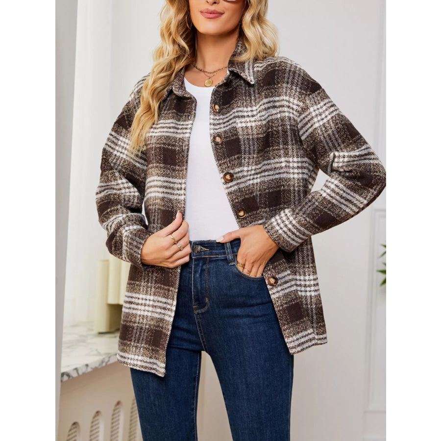 Plaid Button-Up Shirt Apparel and Accessories